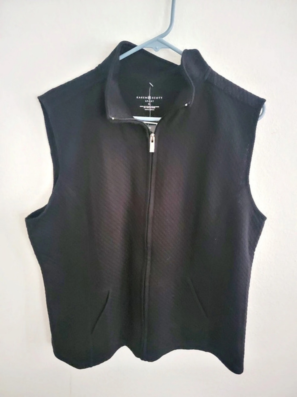 Karen Scott Sport Quilted Vest in Black XL NWT